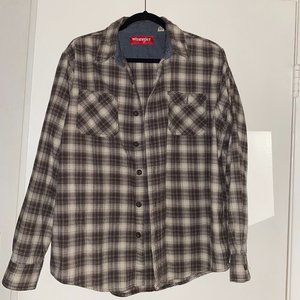 Wrangler Brown and White Large Flannel